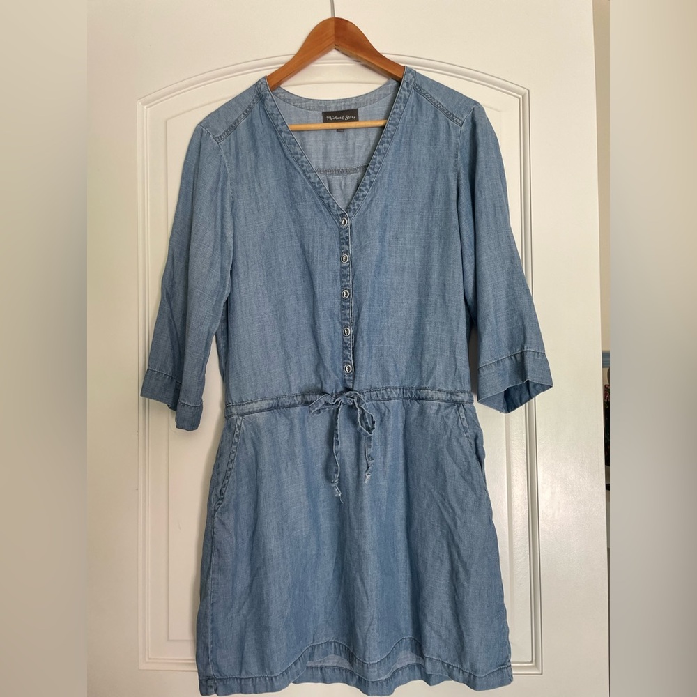Michael Stars Light Chambray Shirt Dress in Blue